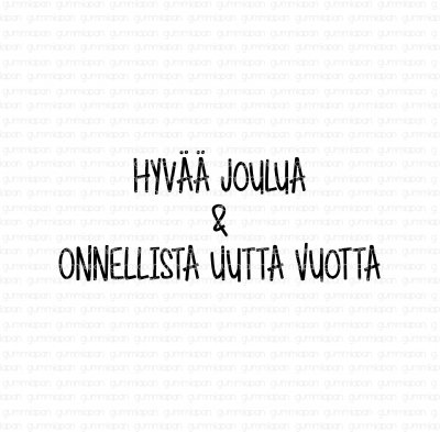 Hyvää joulua ja onnellista uutta vuotta - Finsk julstämpel från Gummiapan 3,3*1,3 cm