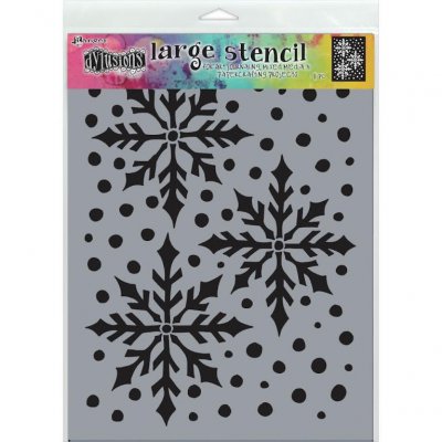 Ice queen snowflake stencil 9x12 from Dylusions Ranger ink