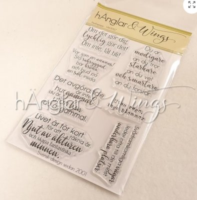 Insidespepp clear stamp set - Stämpelset med svenska uttryck från Hänglar & Wings A6