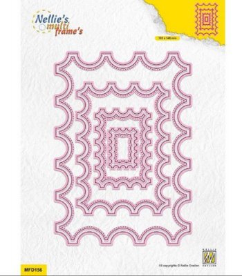 INVERTED STITCHED SCALLOP RECTANGLE DIE SET - Stansmallar från Nellie Snellen