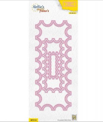 INVERTED STITCHED SCALLOP SLIMLINE RECTANGLE DIE SET - Stansmallar från Nellie Snellen