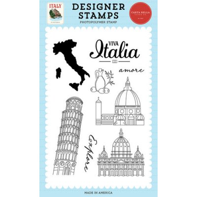 Italy Collection - Clear Photopolymer Stamps - Viva Italia - Stämpelset med italientema från Carta Bella A6