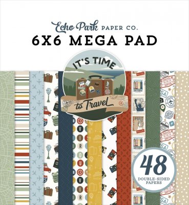 It's time to travel mega paper pad 6x6 from Echo Park 15x15 cm