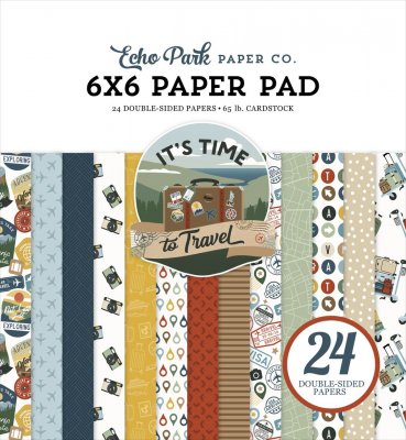 It's time to travel paper pad 6x6 from Echo Park 15x15 cm