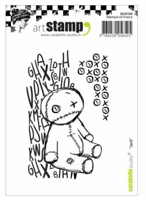 Jack voodoo stuffed animal rubber stamp - Stämpel med gosedjur från Carabelle Studio A7