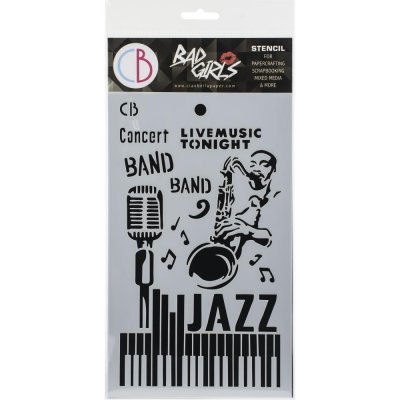 Jazz music stencil from Ciao Bella ca 13x20 cm