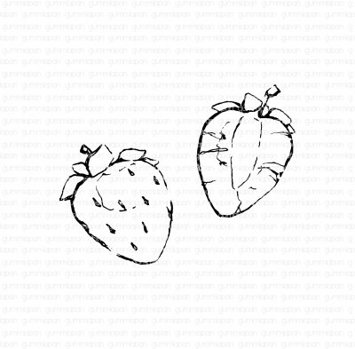 Jordgubbar - Stämplar från Gummiapan ca 2,4x2,5 cm, 2x2,8 cm
