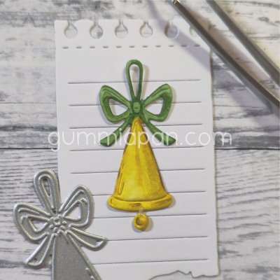 JULKLOCKA CHRISTMAS BELL die - Stansmall från Gummiapan ca 21x45 mm