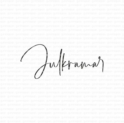JULKRAMAR textstämpel från Gummiapan ca 52x22 mm