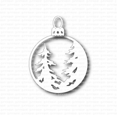 Christmas ornament with pine or spruce trees die set from Gummiapan 9x14,5 mm, Ø43 mm