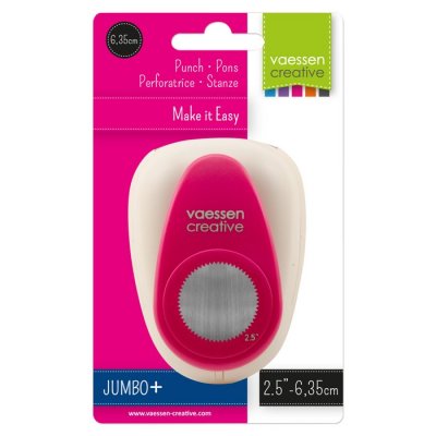 JUMBO ZigZag circle craft punch Ø2.5 - Cirkelstans med taggig kant från Vaessen Creative 6,35 cm i diameter