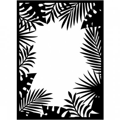Jungle leaf border embossing folder - Embossingfolder med bladram från Darice 10,8*14,6 cm