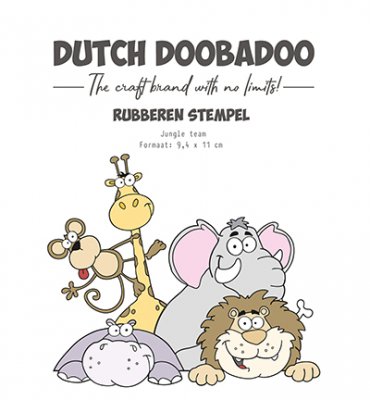 JUNGLE TEAM rubber stamp wild animals - Stämpel med vilda djur från Dutch Doobadoo