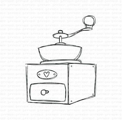Kaffekvarn - Stämpel från Gummiapan 3,5*4,4 cm