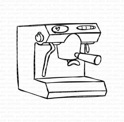 Coffee machine rubber stamp from Gummiapan 4,7*4 cm