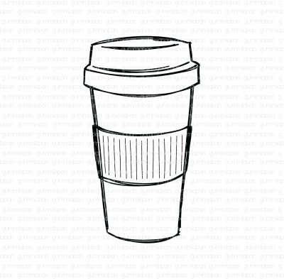 Kaffemugg (take away coffee mug) - Stämpel från Gummiapan 2,8*5 cm