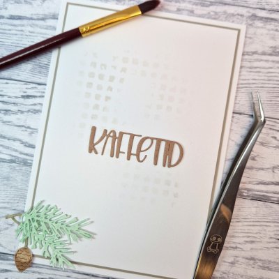 Swedish coffee time Kaffetid die with a fun font from Gummiapan 52 x 15,5mm