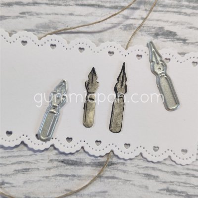 KALLIGRAFIPENNSPETSstansmallar från Gummiapan ca 5 x 29 mm, 6 x 6 mm