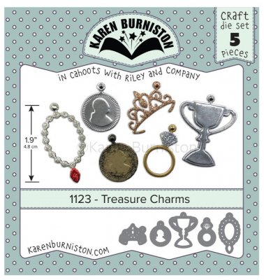 Treasure charms die set - Stansmallar med skatt- och smyckestema från Karen Burniston