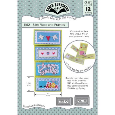 FÖRBESTÄLLNING - Slim flaps and frames die set - Stansmallar för slimlinekort från Karen Burniston