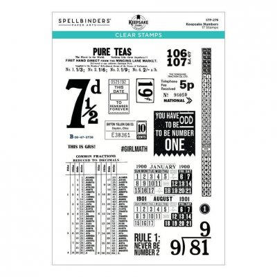 KEEPSAKE NUMBERS TURN THE PAGE CLEAR STAMP SET from Spellbinders
