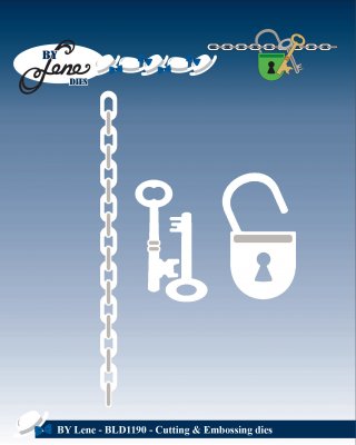 Keys & Lock Cutting & Embossing Die set from By Lene