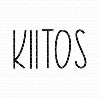 Kiitos - Finsk stämpel med ordet tack från Gummiapan 2,2*1,2 cm