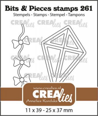 Kite clear stamp set - Stämpelset med flygande drake från CreaLies 2,5x3,7 cm