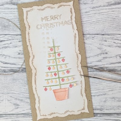 DRESSED CHRISTMAS TREE die KLÄDD JULGRAN from Gummiapan ca 41,5 x 76 mm