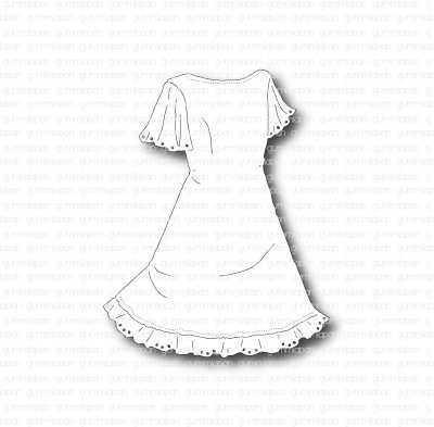 Dress die - Stansmall med klänning från Gummiapan 4,5x5,8 cm