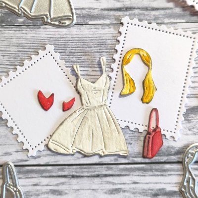 DRESS AND ACCESSORIES TO STACY die set from Gummiapan