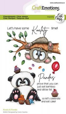 Koala & Panda animal clear stamp set - Stämpelset från Carla Creaties Craft Emotions A6