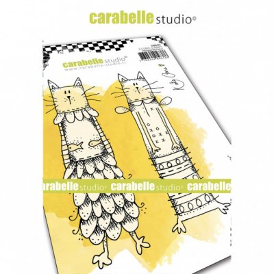 Kooky cats rubber stamp set - Stämpelset med katter från Carabelle Studio A6