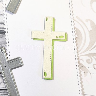 Layered cross die set KORS MED BAKGRUND LAGER PÅ LAGER from Gummiapan ca 31x57 mm