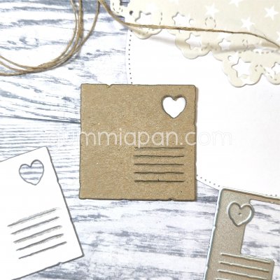 Small card with a heart die from Gummiapan ca 42 x 42 mm