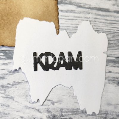 KRAMstansmall rak font från Gummiapan ca 29,5 x 12 mm