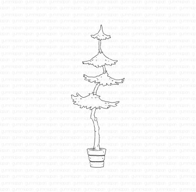 Krokig gran stämpel från Gummiapan 3,2x8,6 cm