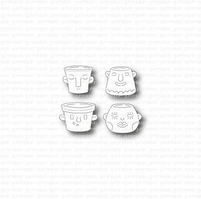 KRUKOR MED ANSIKTENstansmallar från Gummiapan 4 x 1,4x2,1 cm