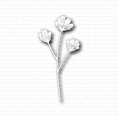 Kvist med blommor stansmall från Gummiapan ca 32,5x68,5 mm