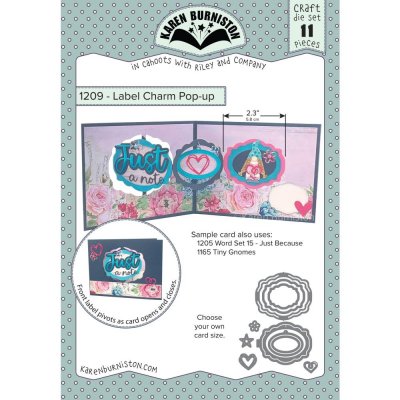 LABEL CHARM POP-UP die set - Stansmallar till specialvikt kort från Karen Burniston