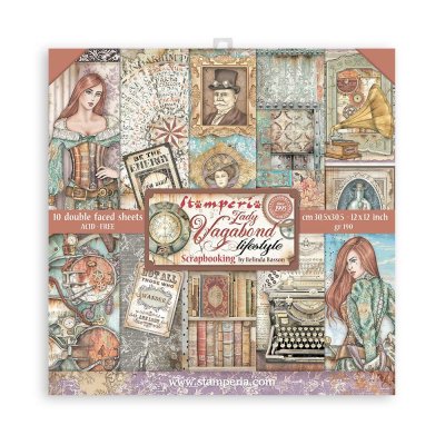 Lady Vagabond Lifestyle 12x12 Inch Paper Pack - Mönsterpapper från Stamperia 30x30 cm