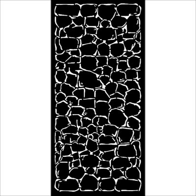 Lady Vagabond Lifestyle Stone Wall stencil - Schablon med stenvägg från Stamperia 12x25 cm