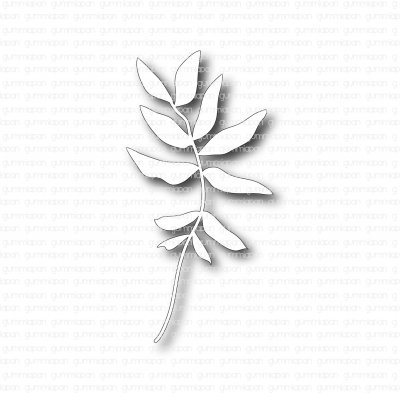 Lagerhägg (Cherry laurel die) - Stansmall med blad från Gummiapan 4,7x9,4 cm