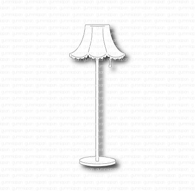 Lampa på fot golvlampa stansmall från Gummiapan 3,3x8,5 cm