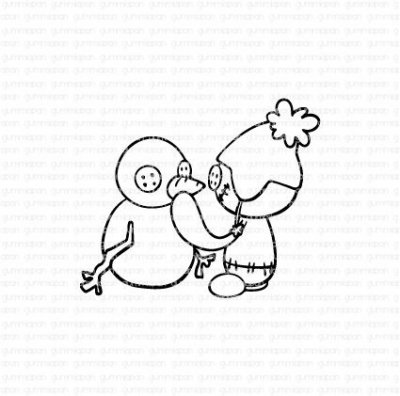 LENNART GÖR EN SNÖGUBBEstämpel från Gummiapan 6,4x5,3 cm