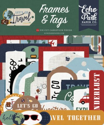 Let's Go Travel Frames & Tags - Dekorationer med semestertema från Echo Park