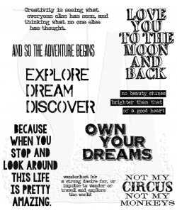 LIFE QUOTES English sayings cling mount stamp set - Engelska ordstämplar från Tim Holtz Stamper's Anonymous