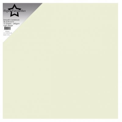 LIGHT BEIGE cardstock 12x12 - 10 st Ljusbeige papper från Paper Favourites 30x30 cm