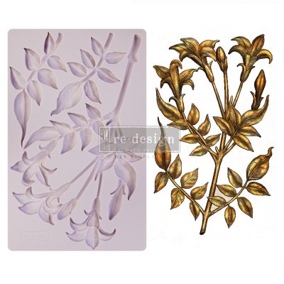 Lily Flowers 5x8 Inch Mould - Silikonform med liljablommor från Prima Marketing 12,5x20 cm