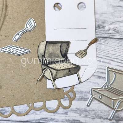 LITEN GRILL och verktygstansmallar från Gummiapan ca 30,8 x 34 mm, 18,1 x 9,8 mm & 20,4 x 6,7 mm